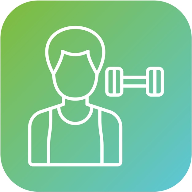 Diseño vectorial Entrenador de fitness Estilo de ícono masculino