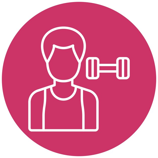 Diseño vectorial Entrenador de fitness Estilo de ícono masculino