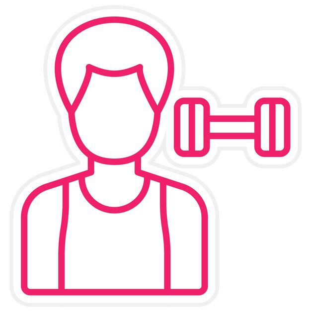 Diseño vectorial Entrenador de fitness Estilo de ícono masculino