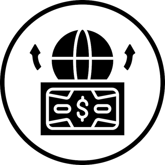 Diseño vectorial Enviar dinero al extranjero Estilo de icono