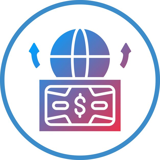Diseño vectorial Enviar dinero al extranjero Estilo de icono