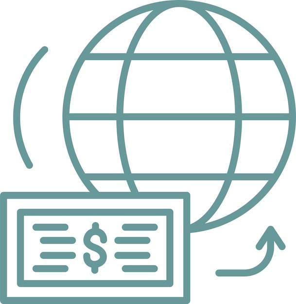 Diseño vectorial Enviar dinero al extranjero Estilo de icono