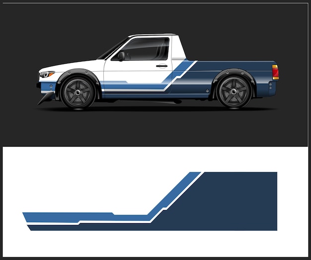 Diseño vectorial de envoltura de adhesivas para coches de carreras Diseño de envoltura para coches deportivos