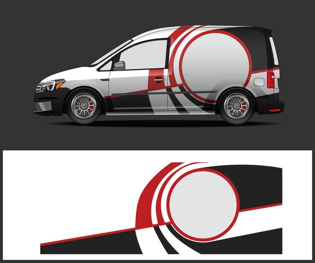 Diseño vectorial de envoltura de adhesivas para coches de carreras Diseño de envoltura para coches deportivos