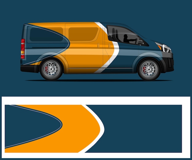 Diseño vectorial de envoltura de adhesivas para coches de carreras Diseño de envoltura para coches deportivos