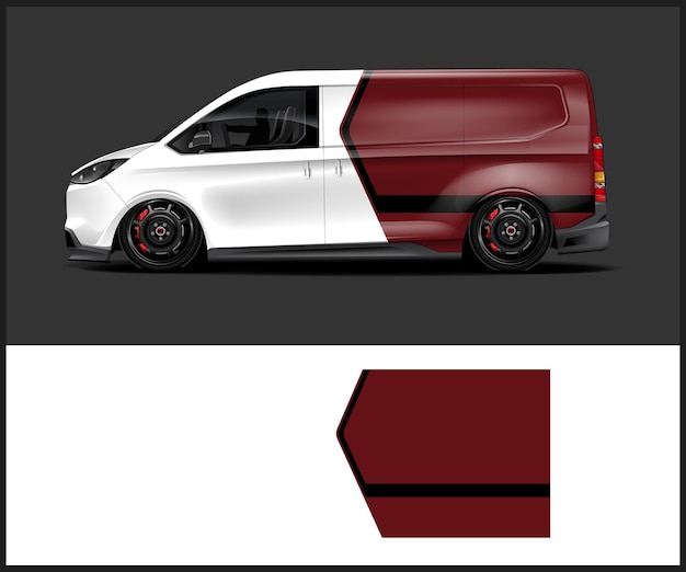 Diseño vectorial de envoltura de adhesivas para coches de carreras Diseño de envoltura para coches deportivos