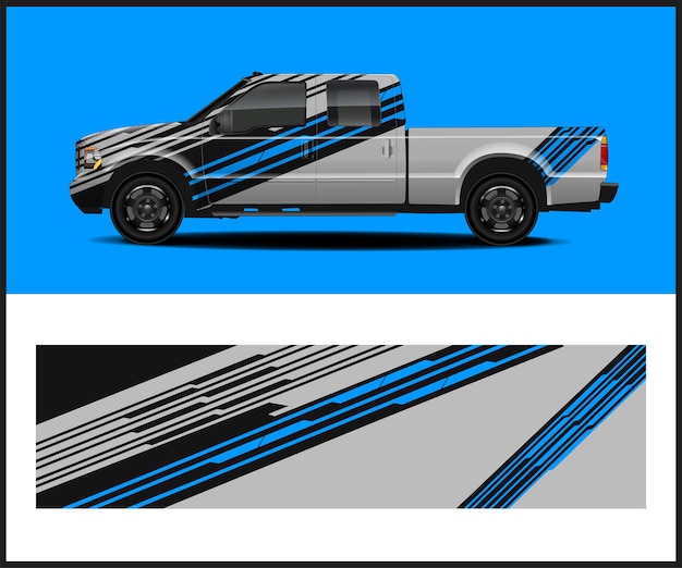 Diseño vectorial de envoltura de automóviles con librea de fondo para furgoneta