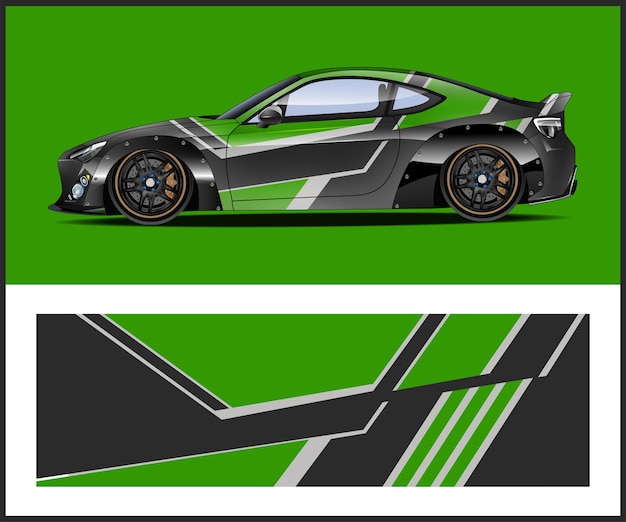 Diseño vectorial de envoltura de automóviles con librea de fondo para furgoneta