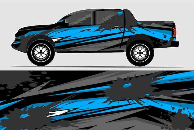 diseño vectorial de envoltura de pegatinas para automóviles y camiones