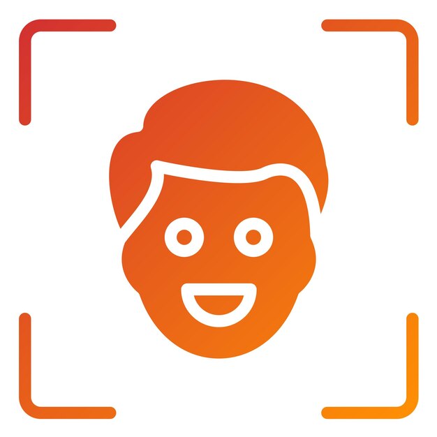 Diseño vectorial de escáner facial Estilo de icono