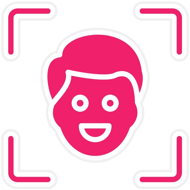 Diseño vectorial de escáner facial Estilo de icono