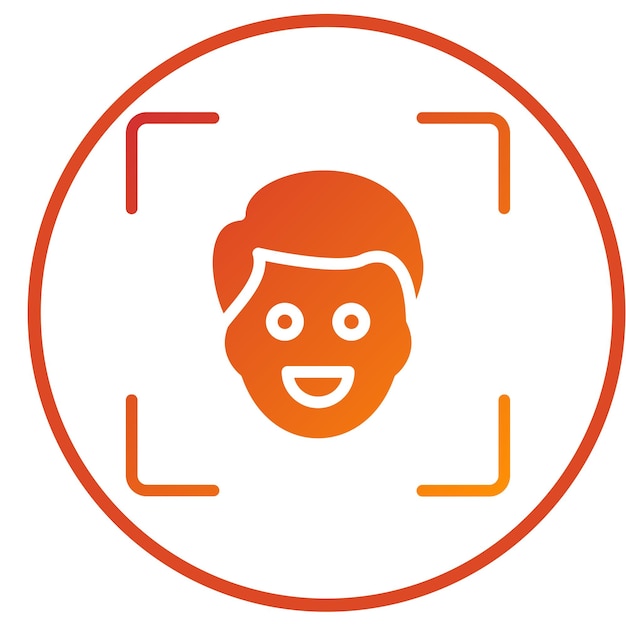 Diseño vectorial de escáner facial Estilo de icono