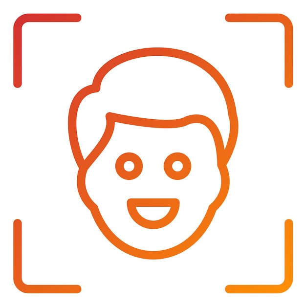 Diseño vectorial de escáner facial Estilo de icono
