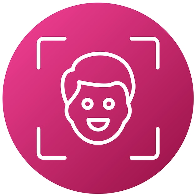 Diseño vectorial de escáner facial Estilo de icono
