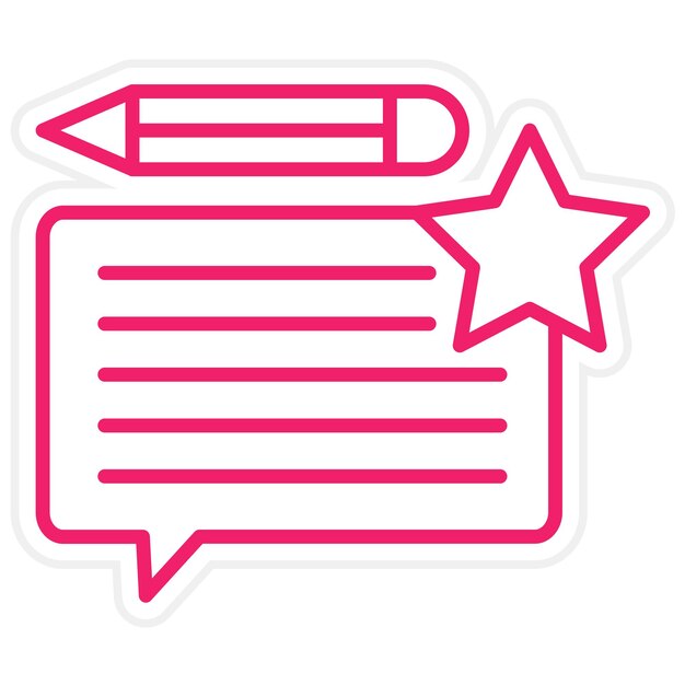 Diseño vectorial Escribe la revisión Estilo del icono