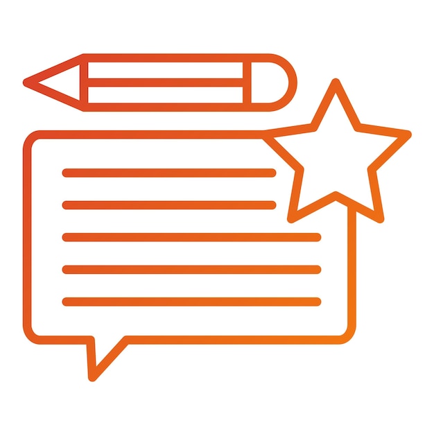 Diseño vectorial Escribe la revisión Estilo del icono