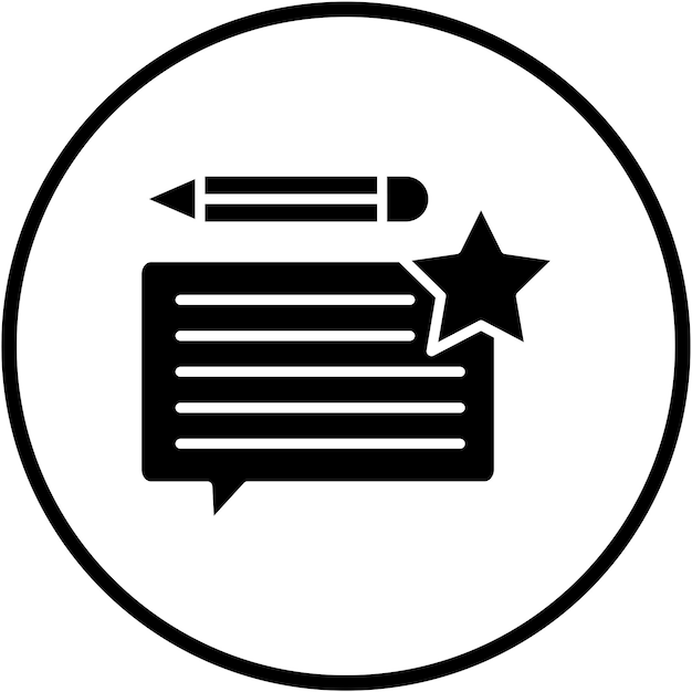 Diseño vectorial Escribe la revisión Estilo del icono