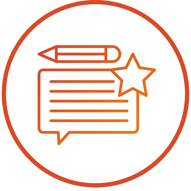 Diseño vectorial Escribe la revisión Estilo del icono