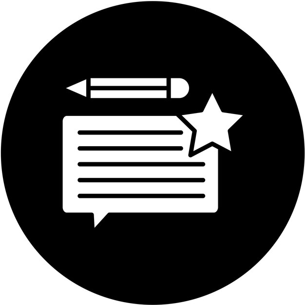 Diseño vectorial Escribe la revisión Estilo del icono