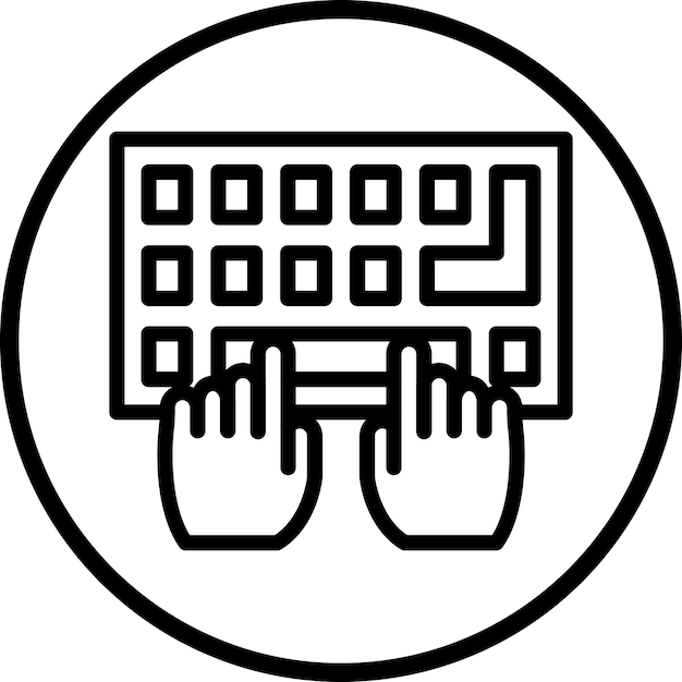 Diseño vectorial de escritura en el estilo del icono del teclado