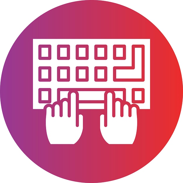 Diseño vectorial de escritura en el estilo del icono del teclado
