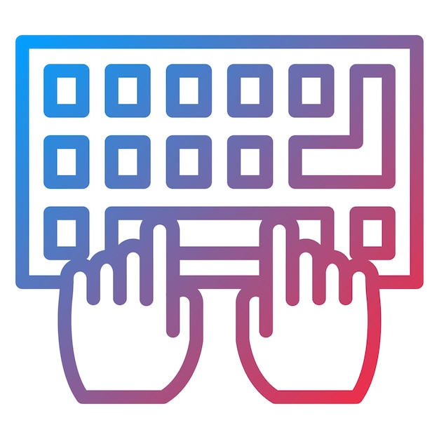 Diseño vectorial de escritura en el estilo del icono del teclado