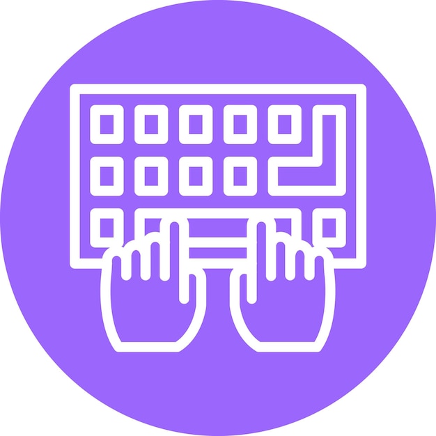 Diseño vectorial de escritura en el estilo del icono del teclado