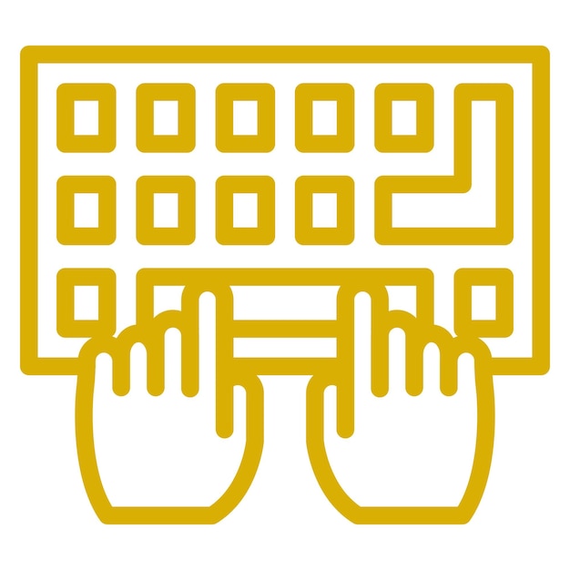 Diseño vectorial de escritura en el estilo del icono del teclado