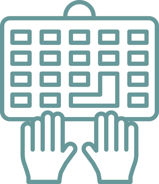 Diseño vectorial de escritura en el estilo del icono del teclado