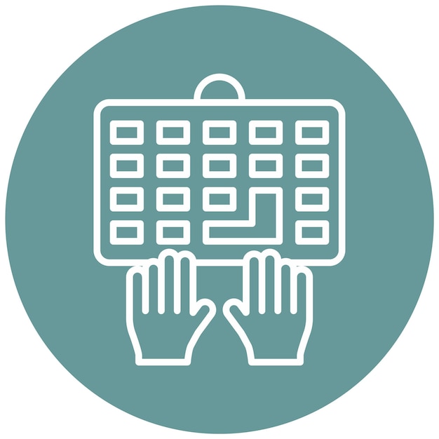 Diseño vectorial de escritura en el estilo del icono del teclado