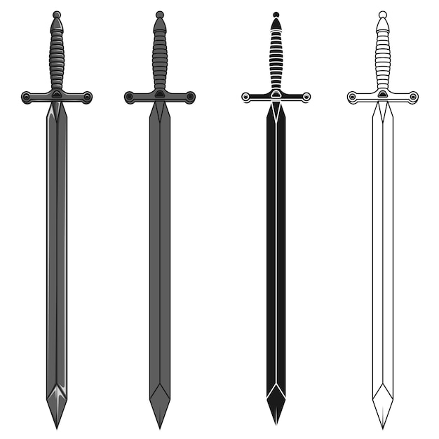 Diseño vectorial de espada medieval