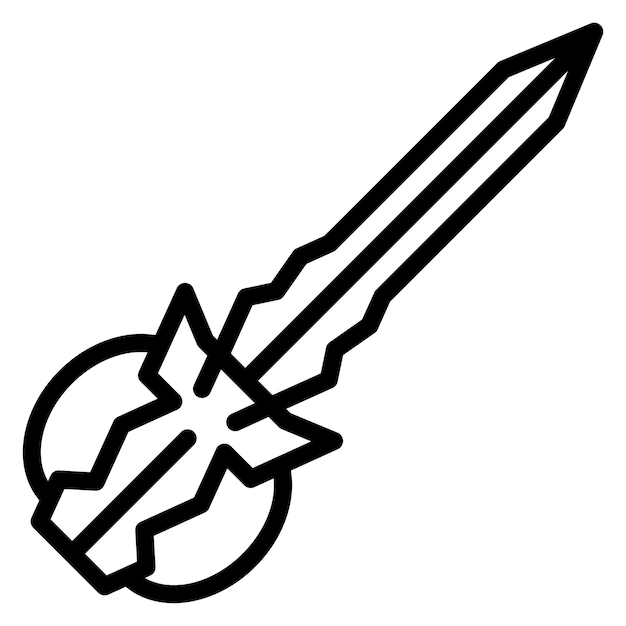 Diseño vectorial de las espadas Estilo del icono