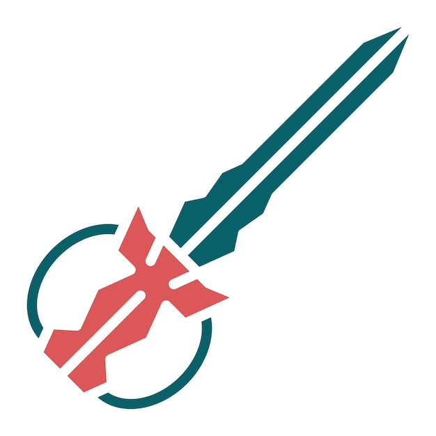 Diseño vectorial de las espadas Estilo del icono
