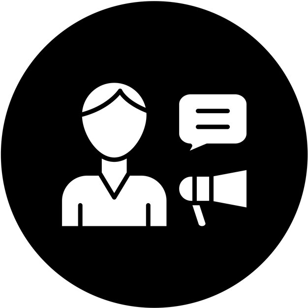 Diseño vectorial Especialista en relaciones públicas Estilo de icono masculino