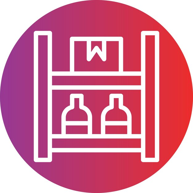 Diseño vectorial de estanterías bien abastecidas Estilo de icono