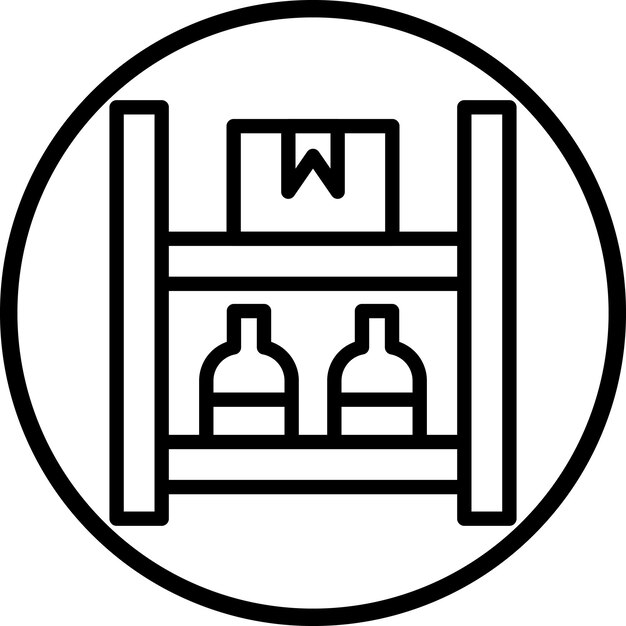 Diseño vectorial de estanterías bien abastecidas Estilo de icono