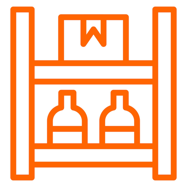 Diseño vectorial de estanterías bien abastecidas Estilo de icono