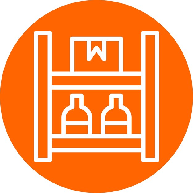 Diseño vectorial de estanterías bien abastecidas Estilo de icono