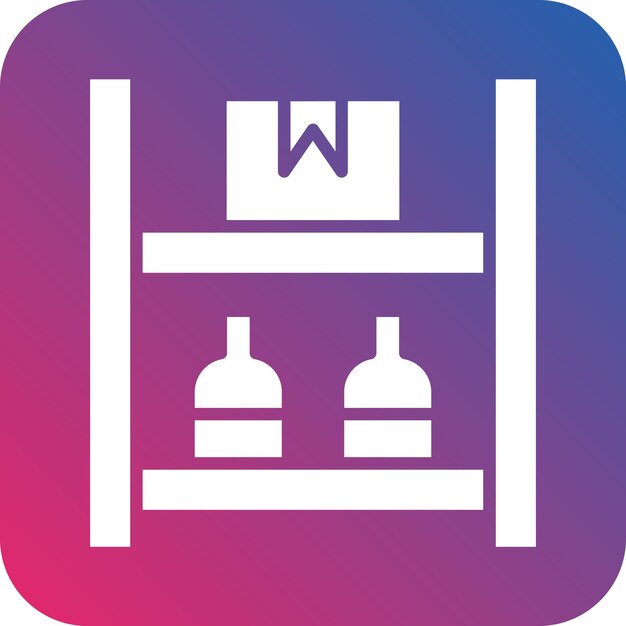 Diseño vectorial de estanterías bien abastecidas Estilo de icono
