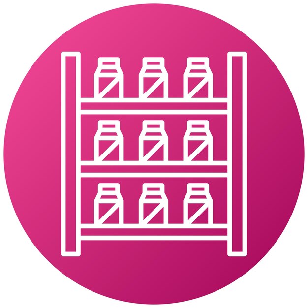 Diseño vectorial de estanterías bien abastecidas Estilo de icono
