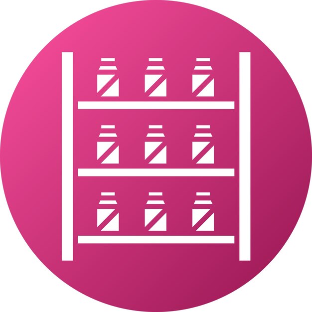 Diseño vectorial de estanterías bien abastecidas Estilo de icono