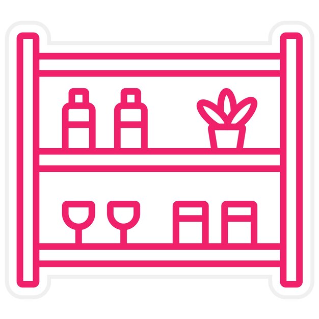 Diseño vectorial de estanterías de tiendas Estilo de icono