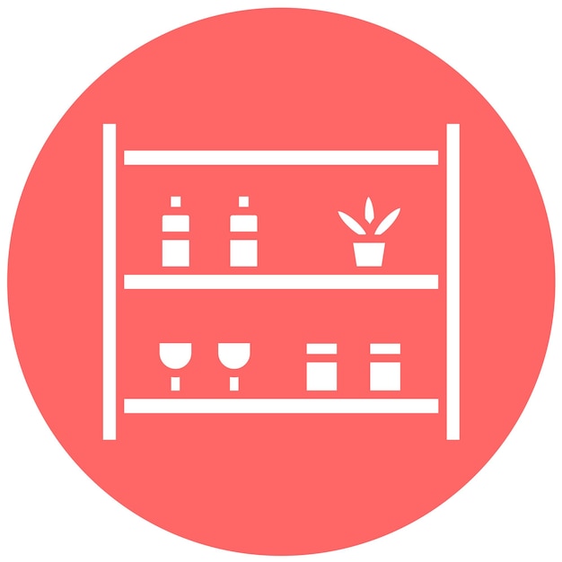 Diseño vectorial de estanterías de tiendas Estilo de icono