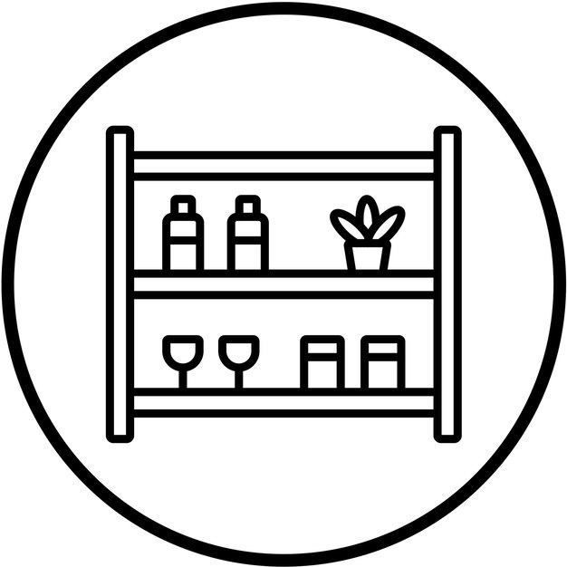Diseño vectorial de estanterías de tiendas Estilo de icono
