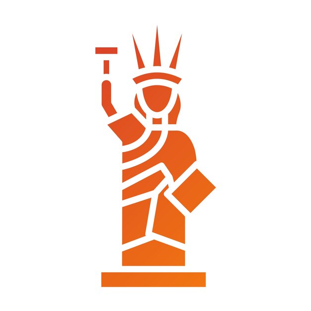 Diseño vectorial Estatua de la Libertad Estilo Icono