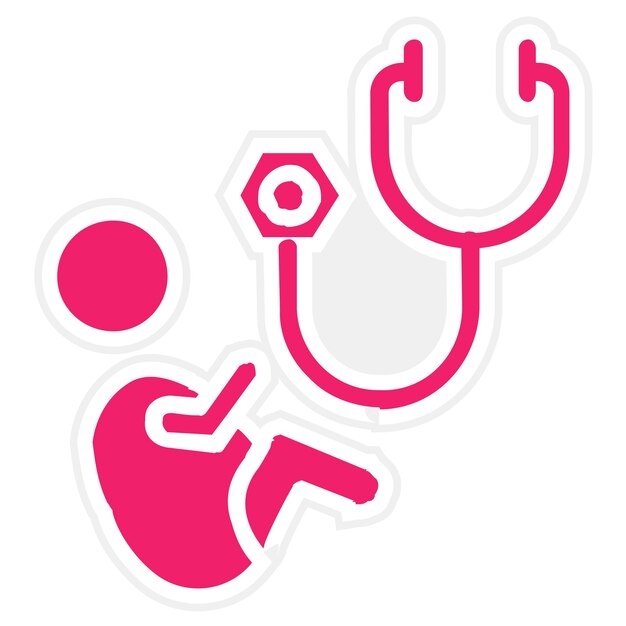 Diseño vectorial Estetoscopio del pediatra Estilo del icono