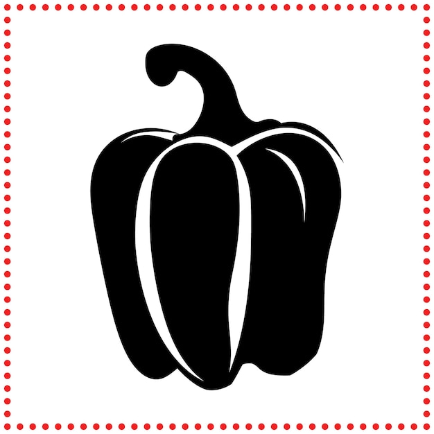 Diseño vectorial estilizado de silueta de pimienta para alimentos orgánicos y saludables
