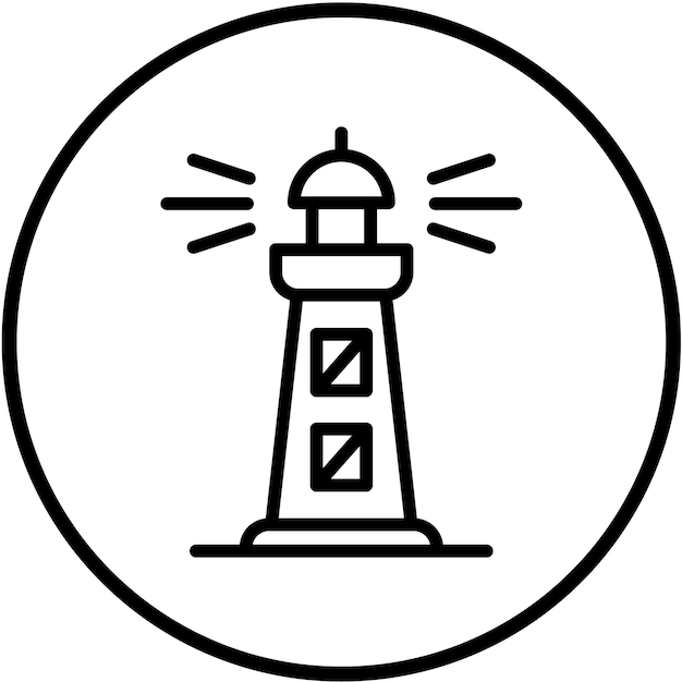 Diseño vectorial Estilo creativo del icono del faro