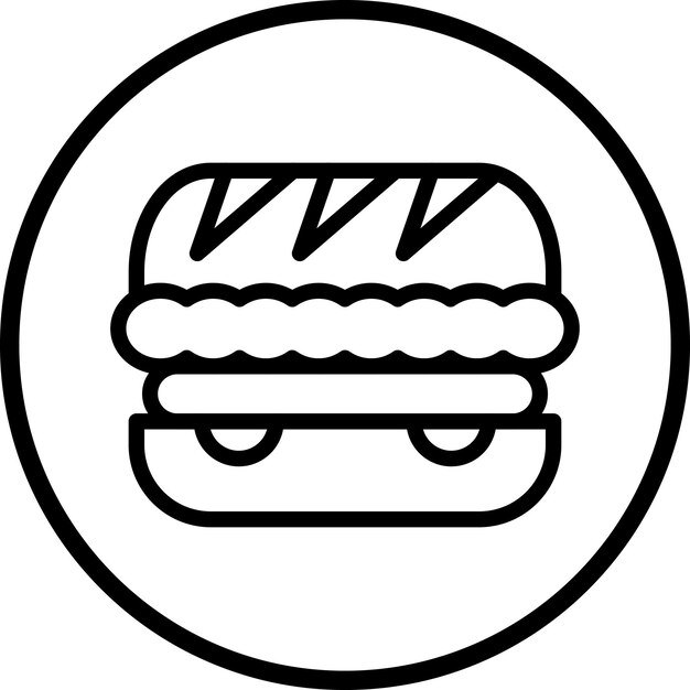 Diseño vectorial estilo Deli estilo sándwich estilo icono