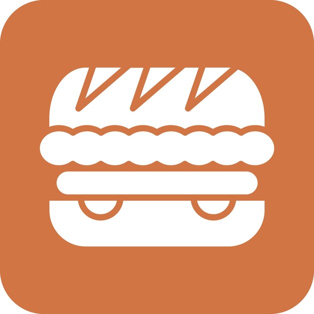 Diseño vectorial estilo Deli estilo sándwich estilo icono